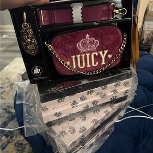 Juicy Couture Pink Key Holder with Gold Chain